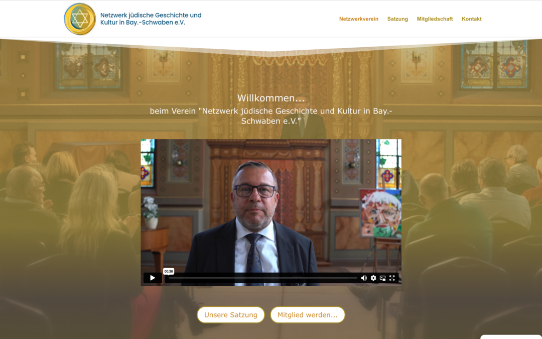 Webseite und Logo für das Netzwerk Jüdische Geschichte und Kultur in Bayerisch-Schwaben e.V.